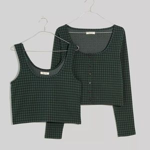 Madewell Jacquard Cardigan Twin Set in Gingham